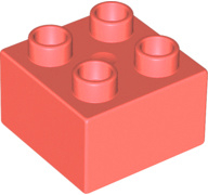 LEGO DUPLO bouwsteen 2x2 – koraal roze