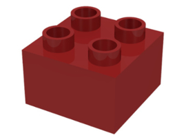 Lego Duplo blokken 2x2 - bouwsteen donker rood
