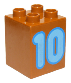 Duplo blokken 2x2x2 bedrukt donker oranje met medium blauwe 10
