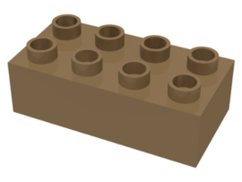 2x4 Duplo blokken - bouwstenen donker beige