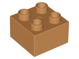 Duplo blokken 2x2 - bouwstenen medium nogat nieuw 3437