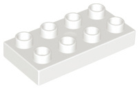 Lego Duplo bouwplaat 2x4 x 1/2 wit