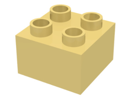 Lego Duplo blokken 2x2 - bouwstenen beige