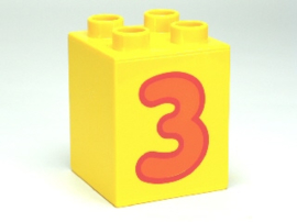 Duplo blokken 2x2x2 bedrukt Geel met Oranje 3
