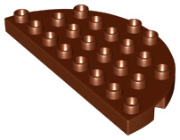 LEGO DUPLO  plaat rond 4 x 8 dubbel roodbruin 29304