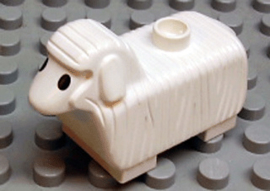 Duplo dieren retro schaap met zwarte ogen