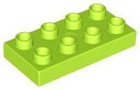 Lego Duplo bouwplaat 2x4 x 1/2 lime