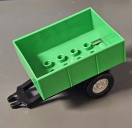 LEGO DUPLO zwarte aanhanger met licht groene kiepbak