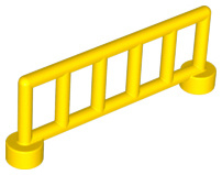 Lego Duplo onderdelen : Duplo hekje geel met 6 staanders
