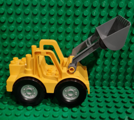 Lego Duplo graafmachine met donker grijze schep