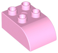 Lego Duplo blok/steen 2x3 met gecurvde bovenkant licht roze