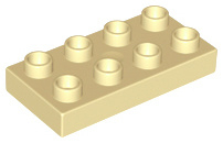 Lego Duplo bouwplaat 2x4 x 1/2 beige