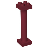Lego Duplo Pilaar - Paal 2x2x6 donker rood rond met open achterkant 57888