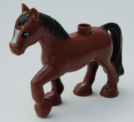 Duplo paard  bruin met witte vlek