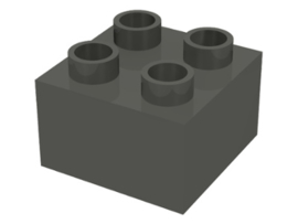 Lego Duplo blokken 2x2 - bouwstenen donker blauwachtig grijs