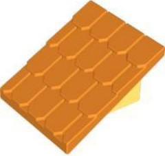 Lego Duplo dak deel breed oranje/licht geel