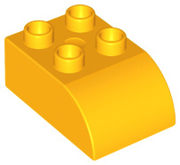Lego Duplo blokken  2x3 met gecurvde bovenkant licht oranje