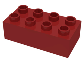 2x4 Duplo blokken - bouwstenen donker rood