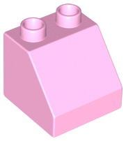 Lego Duplo bouwsteen 45 graden aflopend licht roze 6474