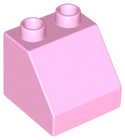 Duplo bouwsteen 45 graden aflopend licht roze 6474