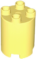 Lego Duplo blokken 2x2x2 rond licht geel 98225