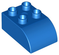Duplo blokken  2x3 met gecurvde bovenkant blauw