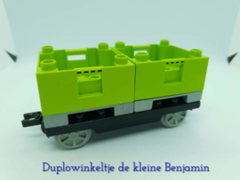 Lego Duplo trein wagon met lime containers