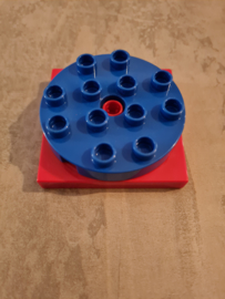Lego Duplo Draaischijf rood /blauw / rond