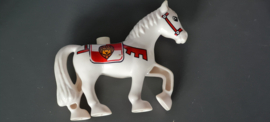 Duplo paard  wit met ridder logo