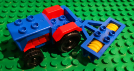 LEGO Duplo tractor met ploeg blauw/geel