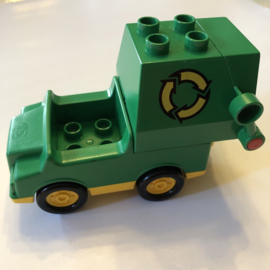 Lego Duplo vuilniswagen groen retro