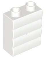 Lego Duplo Blokken - 1x2x2 bouwstenen 18783 wit  met boomstam profiel