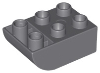 Duplo blok 2x3 gecurved omgekeerd donker grijs nieuw 98252