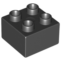Lego Duplo blokken 2x2 - bouwsteen zwart