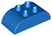 Duplo blokken : 2x4 met gebogen bovenkant blauw