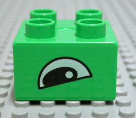 Lego Duplo blokken 2x2 met scheef / half oog 3437pb010