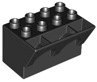 Lego Duplo Steen 3x x2 met Boogvormige Borstwering kasteel 51732 zwart