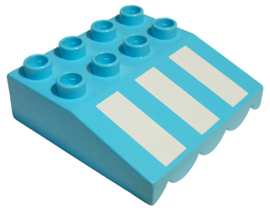 Lego Duplo dak met versiering, medium azure 8 noppen