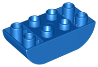 Lego Duplo steen 2x4  omgekeerd blauw 98224
