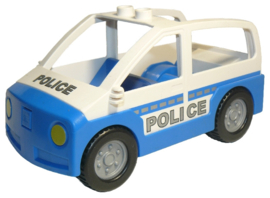 Lego Duplo politieauto blauw/wit grijze letters