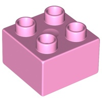 Duplo blokken 2x2 - bouwsteen licht Roze | Duplo blokken Bouwstenen | Tweemaal Lego