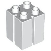 Duplo blokken : 2x2x2 wit met verticale groeven  41978