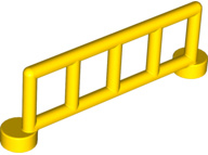 Lego Duplo onderdelen : Duplo hekje geel met 5 staanders 2214