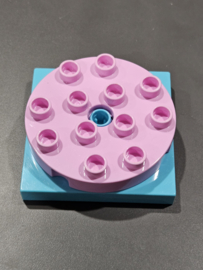 Lego Duplo Draaischijf medium azure /licht roze