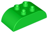 Duplo blokken : 2x4 met gebogen bovenkant licht groen