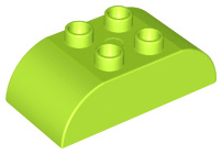 Duplo blokken : 2x4 met gebogen bovenkant Lime