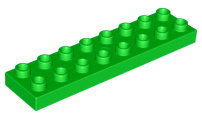 Lego Duplo bouwplaat 2x8 x1/2 licht groen