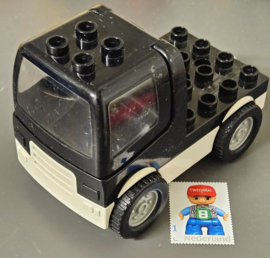 Lego Duplo vrachtwagen zwart met witte  onderstel retro