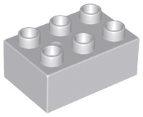 Lego Duplo blokken : 2x3 duplo blokje licht blauwachtig grijs