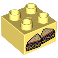 Lego Duplo blokje met boterhammen sandwich